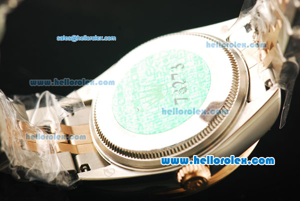 Rolex Datejust Automatic Movement White Dial with Diamond Bezel and Two Tone Strap-ETA Coating Case - Click Image to Close